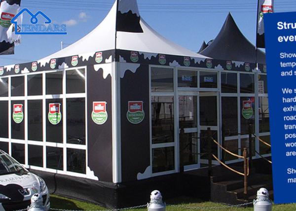 Durable Aluminium Pagoda Tent With Glass Wall For Trade Show, Banquet Canopy