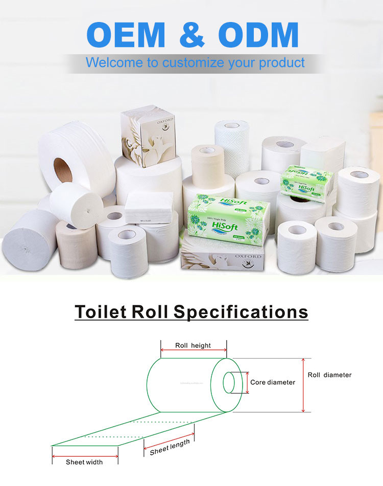 Fragrance Free Disposable Tissue 2 Ply Toilet Paper 100mm*115mm