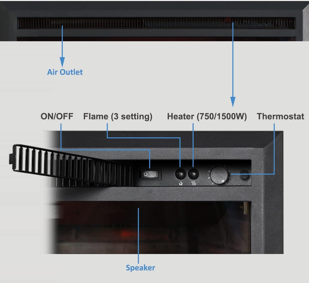 Experience the Warmth and Ambiance of AJUNION Modern 33inch Electric Fireplace Heater