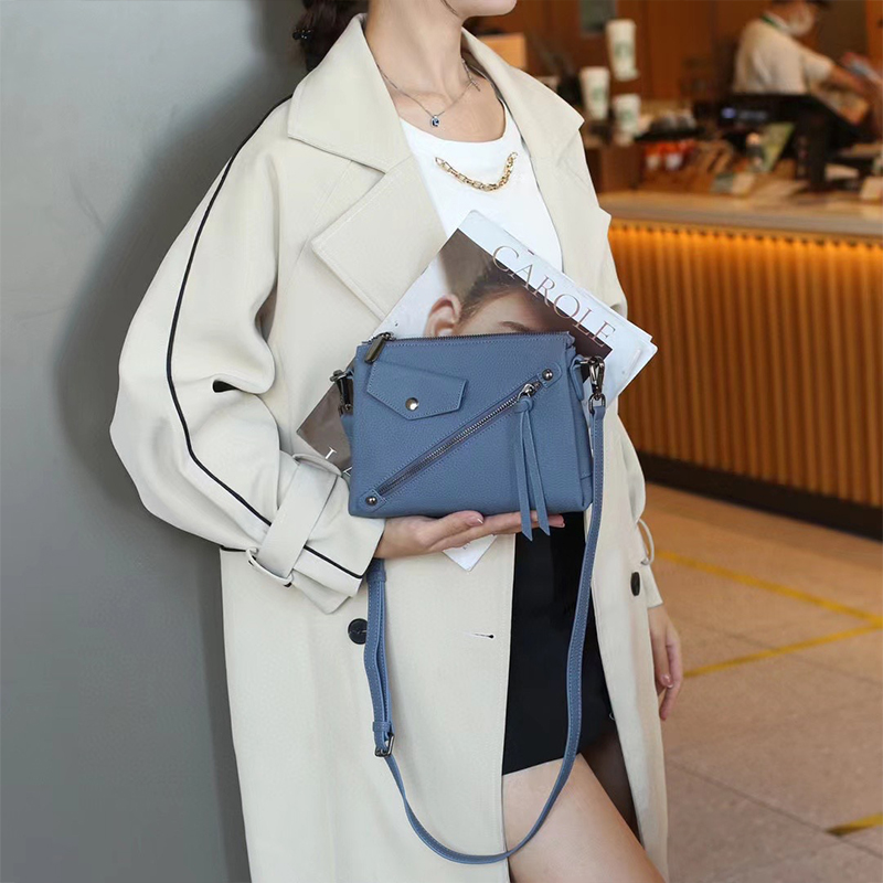 Custom Genuine Leather Shoulder Bag for Women Other Pattern Type Zipper Hasp Closure