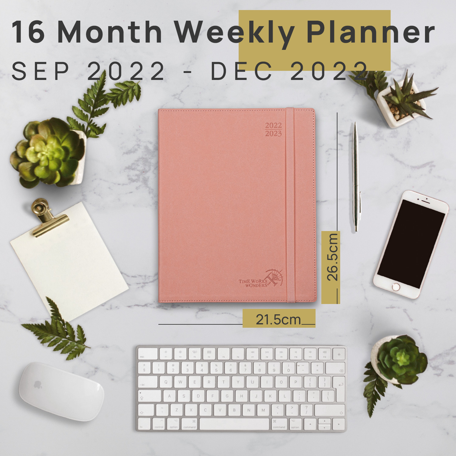 FSC Pink Large Academic Planner With 2 Page Monthly Weekly Spread