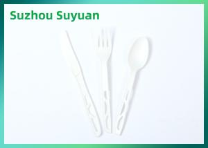 China Eco Friendly Disposable Cutlery , White Compostable Plates And Cutlery wholesale
