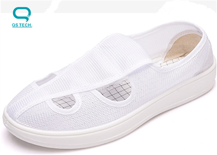 PVC Sole Four Holes Clean Room Anti Static Work Canvas Shoes For Ladies