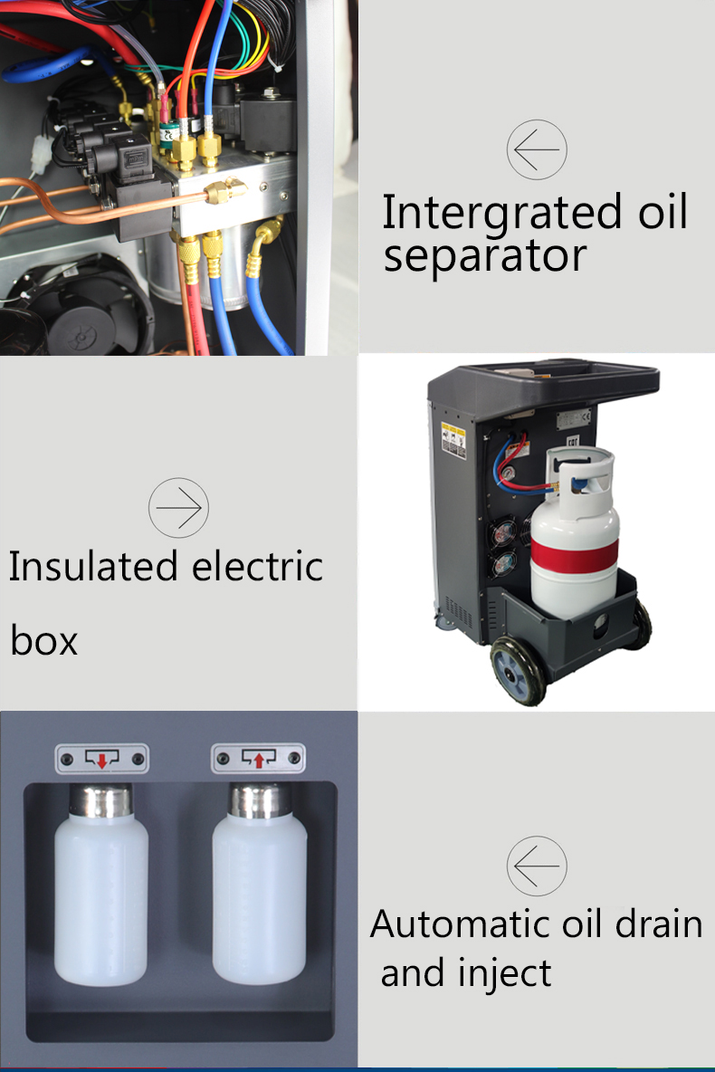 R1234yf Automatic AC Refrigerant Recovery Machine AC Service Station 220V