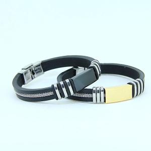 China Factory Direct Stainless Steel High Quality Silicone Bracelet Bangle LBI31 wholesale