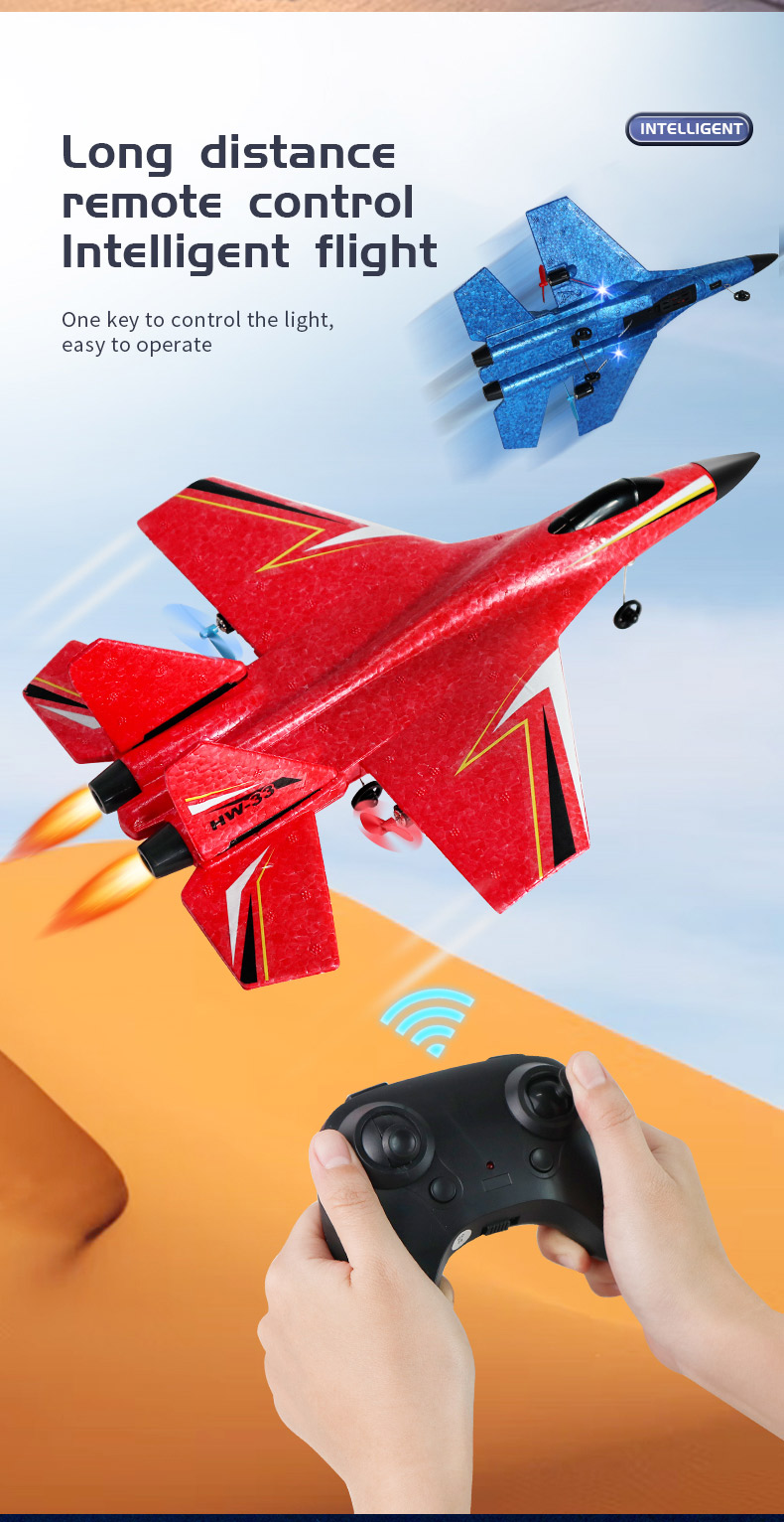 Remote Control Amphibious Fighter Fixed Wing Glider with 12-15 Minutes Flight Time