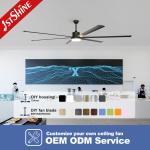 100 Inch Black Modern Metal Blade Large DC Motor Ceiling Fan With 3 Color LED