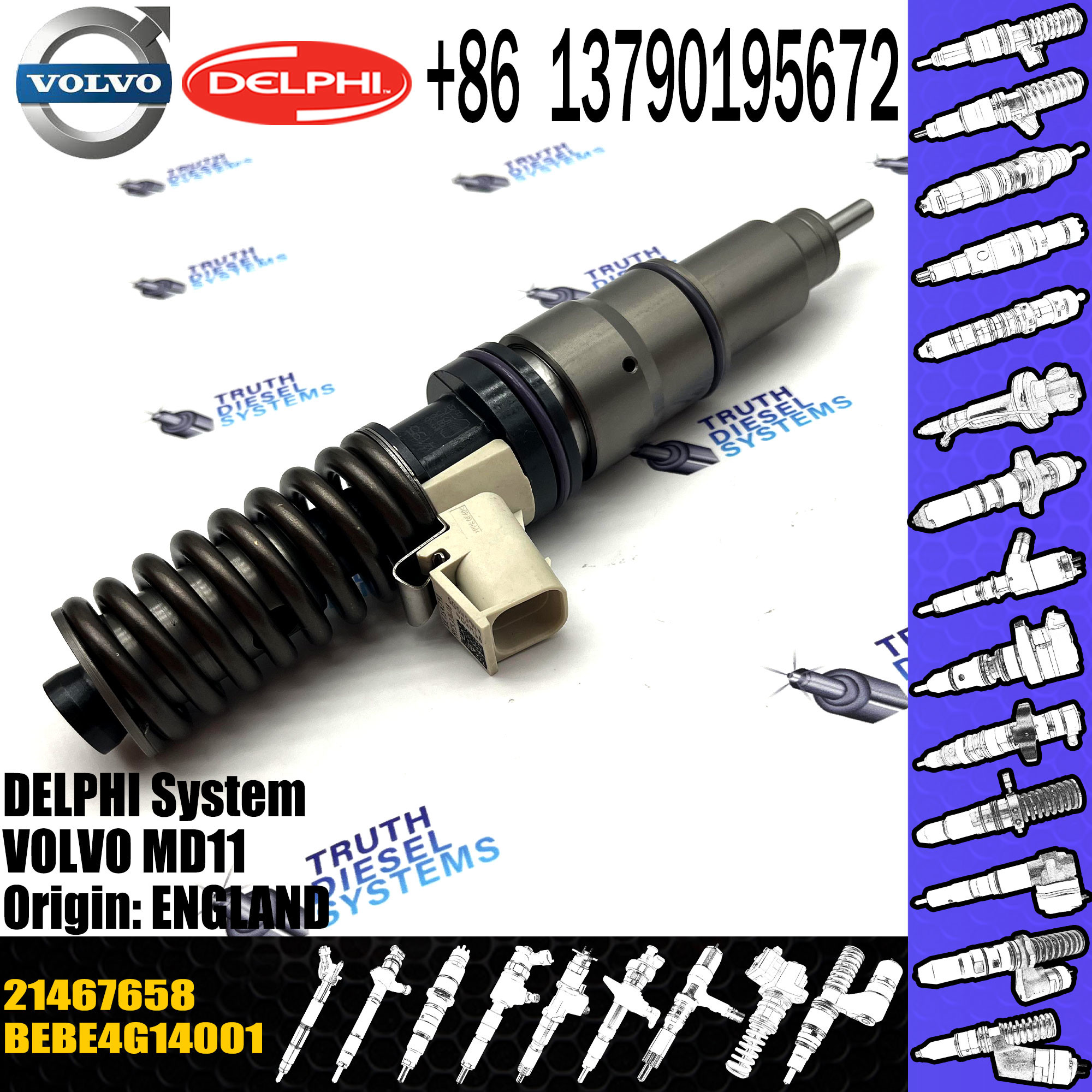 21457952 Fuel Injector BEBE4G11001 85003664 85013159 21458369 21467658 for VOL D16