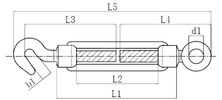 Forged Galvanized DIN1480 Close Body Turnbuckle For Marine Rigging Hardware