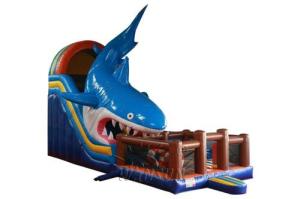 China Water Resistant Massive Inflatable Dry Slide Shark Themed 12x4x6.5m wholesale