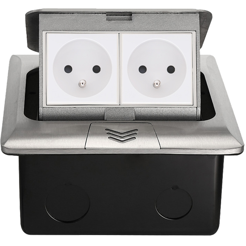 British/European/French/Universal Combination Floor Socket with Aluminum Alloy Panel