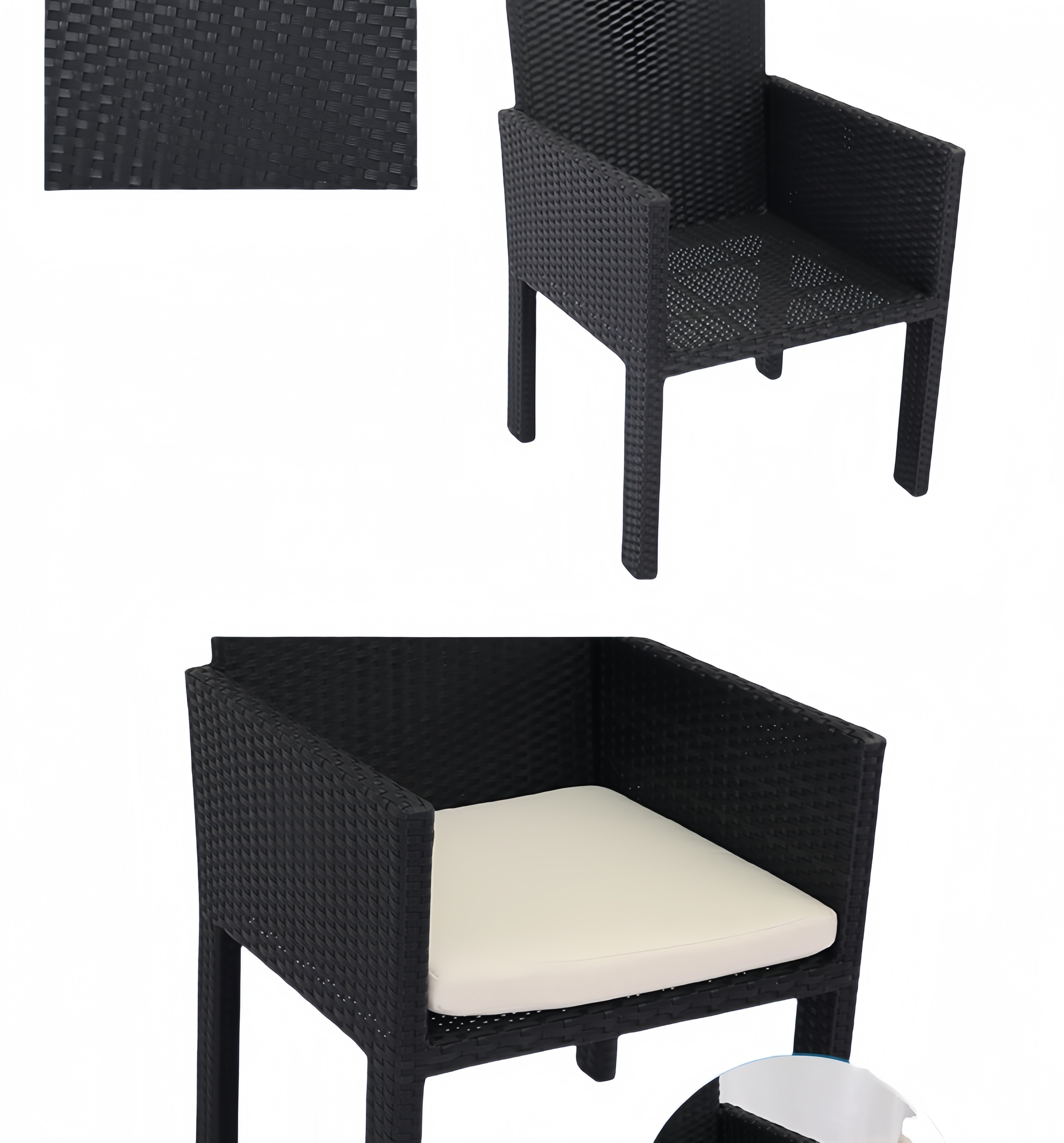 7 PCS Woven Dining Table Chairs Patio Conversation Leisure Rattan Sofa Set