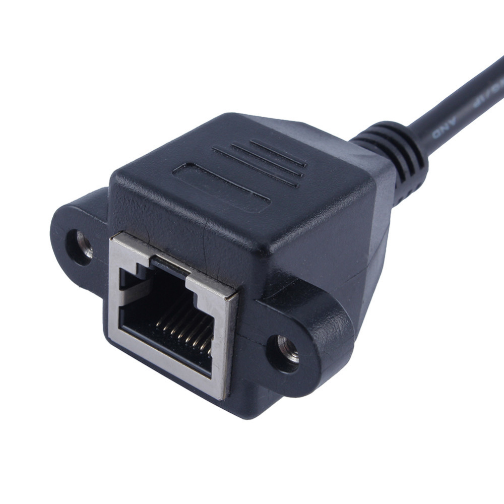 1M 2M 5M panel mount shielded RJ45 male to female extension Network Cable