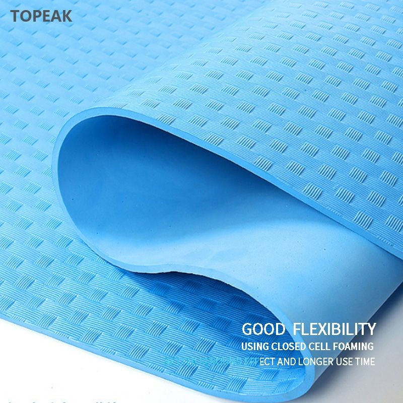 8mm Eco Friendly Eva Foam Yoga Mat Blue With Strap 1/4" Yoga Mat Yellow