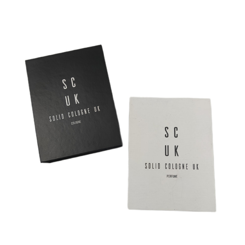 Custom Tin and Packaging Box for Luxury Black and White Solid Cologne for Men Perfume