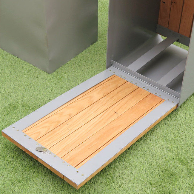 316 Stainless Steel Outdoor Wooden Trash Can