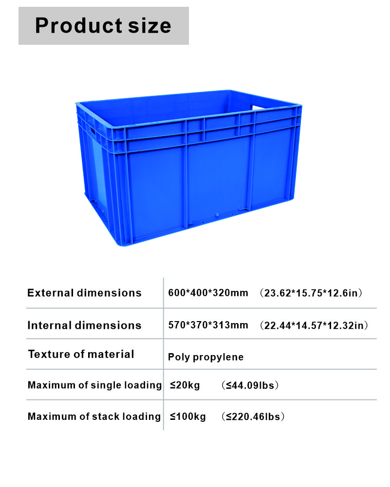60L Plastic Crates Turnover Logistic Box with Lid Production Time 7-25 Days Foldable