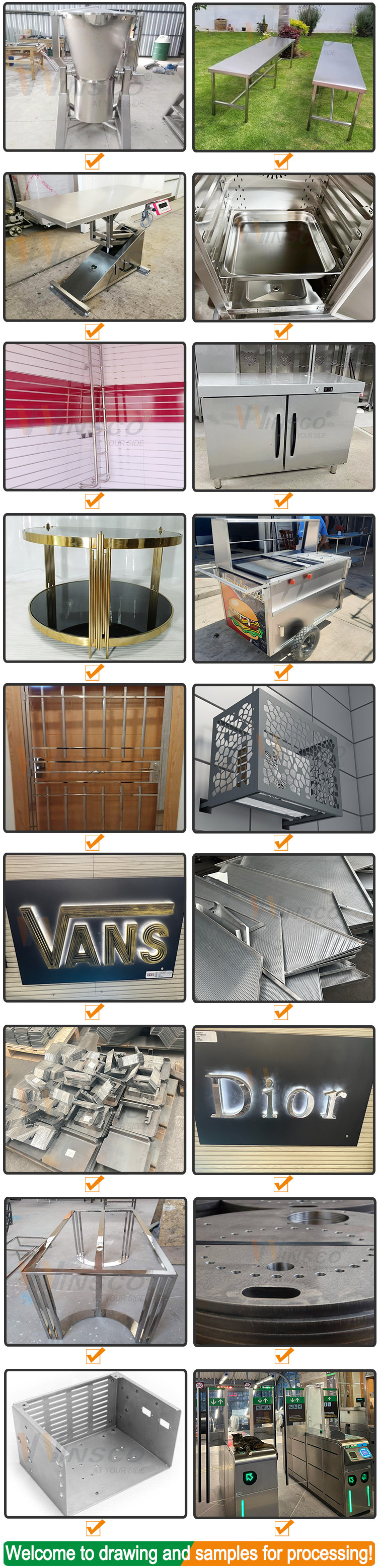 Laser Cutting Metal Fabrication Brushed Custom Stainless Steel Shelves