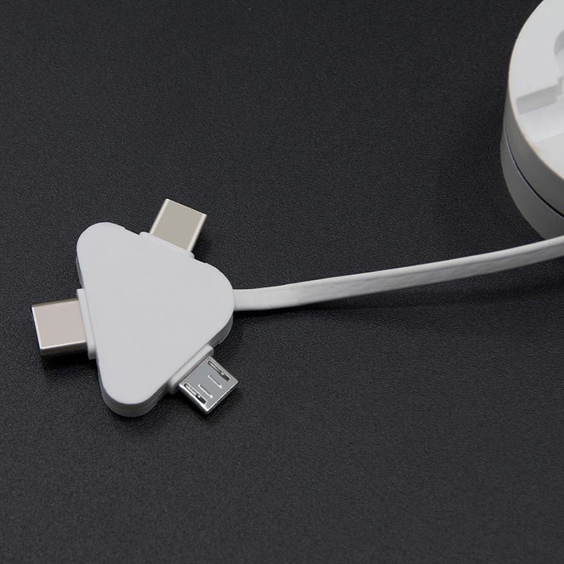 3 In 1 Retractable Length 80cm Micro Type C Cable Fast Charging