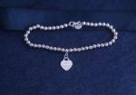 Unisex S925 Sterling Silver Love Bracelet Beads Heart Pendant Customized