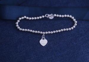 Unisex S925 Sterling Silver Love Bracelet Beads Heart Pendant Customized