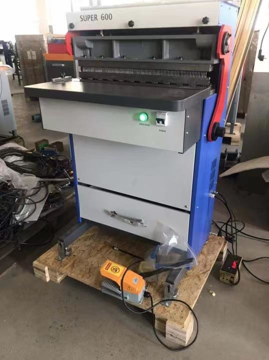 Super 600 Calender Book Notebook Hole Punching Machine Twin Loop Spiral Wire O Closing Binding Machine