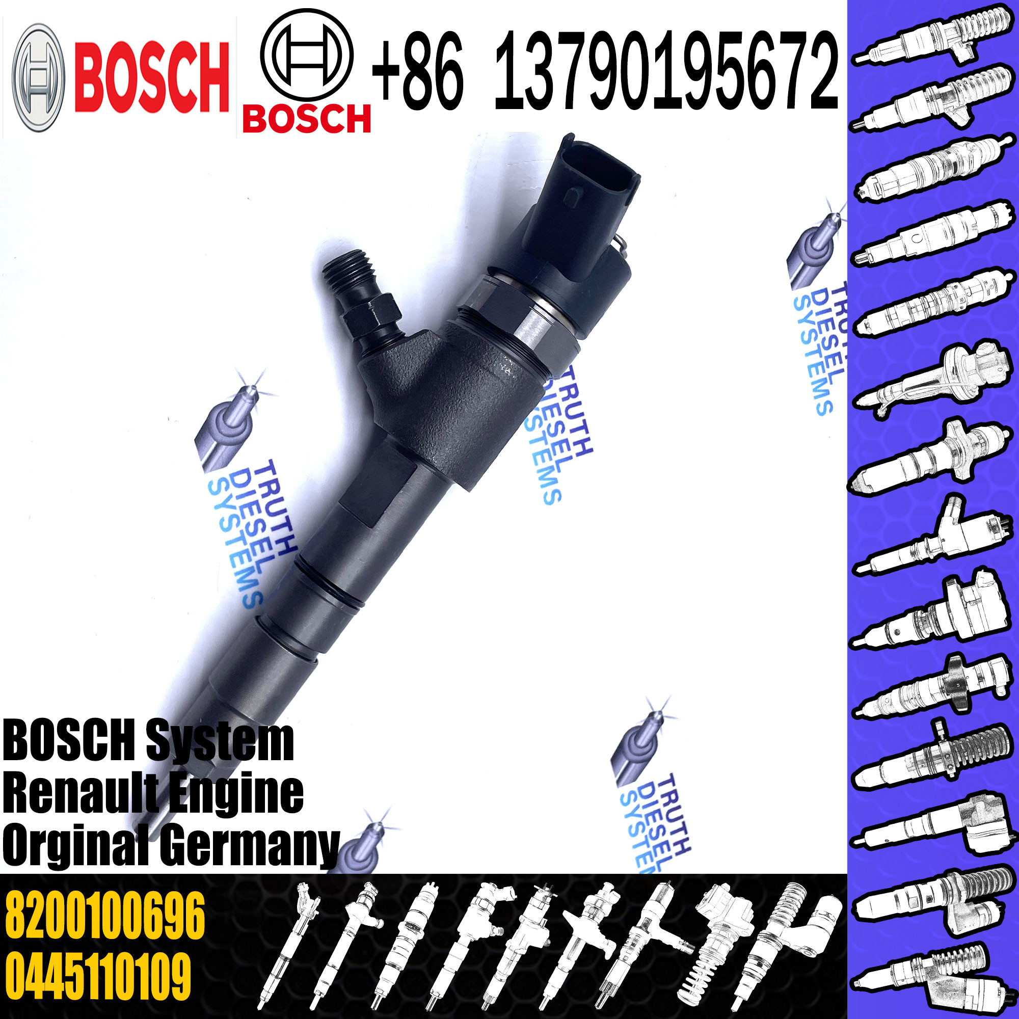 8200100696 BOSCH Diesel Injector Diesel Fuel Injector For 0445110109