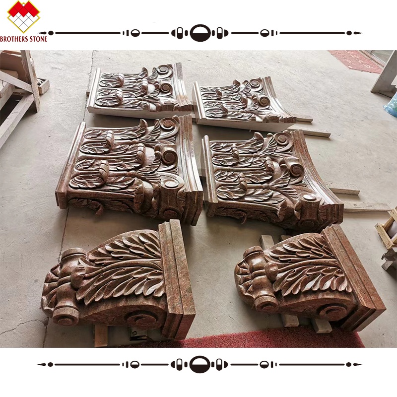 American Style Granite Marble Covering Pillar Carving Hollow Round Column at Yunfu Sale