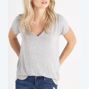 China Custom Logo V Neck Clothing T Shirt Women wholesale