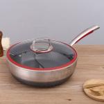 Factory Price 30 Cm Cookware 18/10 Stainless Steel Frypan Non Stick Honeycomb