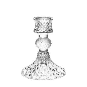China Factory price clear crystal glass candelabra candlestick holder wholesale