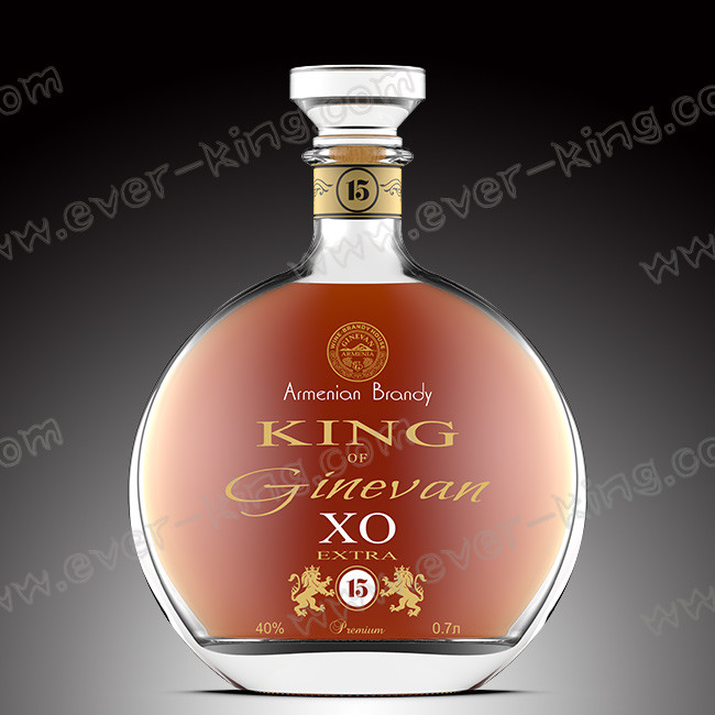 High White Flint Glass 700ml Luxury Liquor Bottles For Brandy