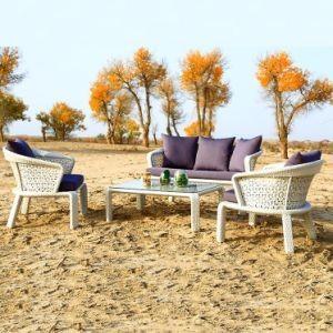China SF-16 Brown Outdoor Dining Furniture Combination Garden Sofa Set wholesale