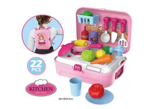 China Portable Backpack Kitchen Role Play Toys , Pretend Play Children's Cooking Set wholesale