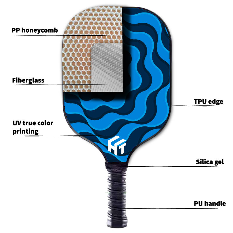 16mm High Heat Resistant PP Honeycomb Core Pickleball Paddle with Lightweight Glass Fiber