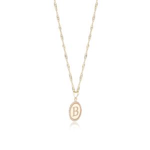 18K Gold ‘B’ Pendant Necklace
