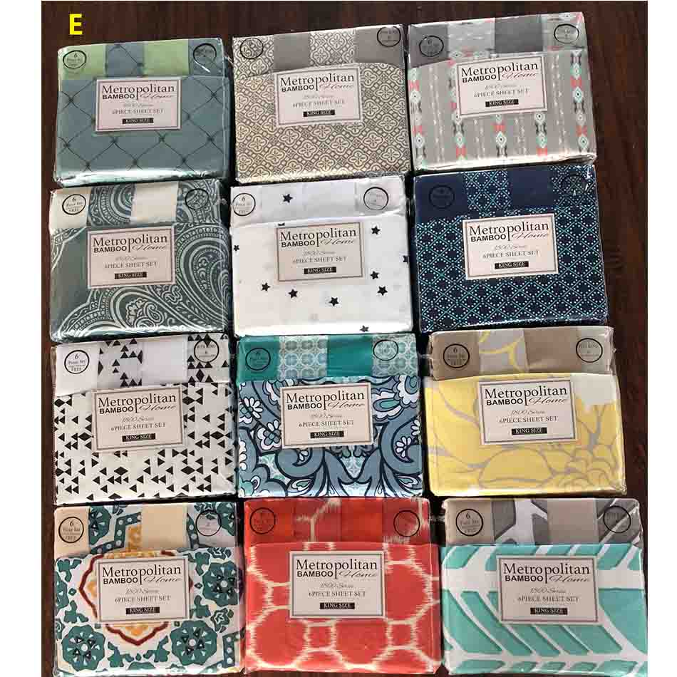 6pcs Full Size 100% Polyester Print Microfiber Bedding Sheet Set for Hotel at Good