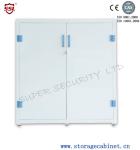 Lab Solvent Plastic Double Door Chemical Storage Cabinet Corrosive , 30 Gallon