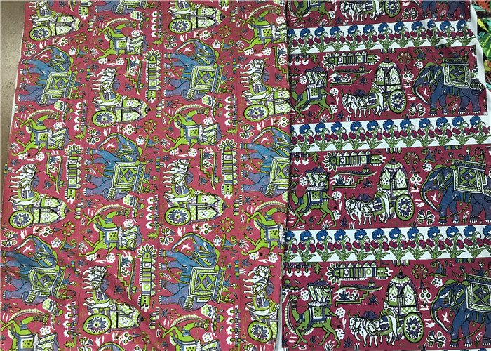 Rotary Printing Recycled Polyester Fabric Semi Dull Shade With Good Stretch