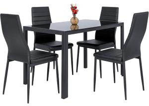 China Tempered Glass 75cm Metal Legs 27kgs Modern Dining Room Sets wholesale