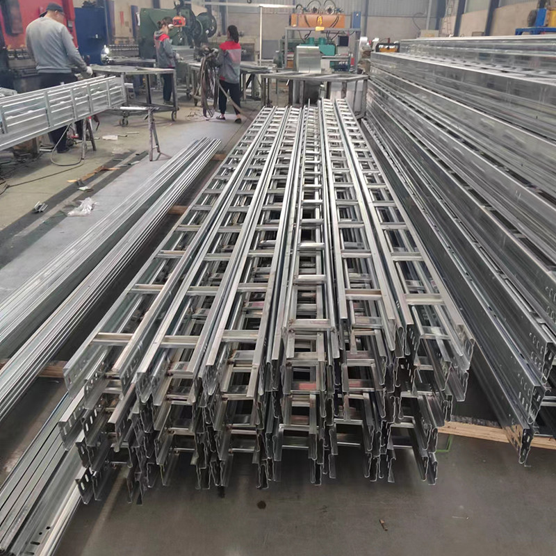 Fire Resistance Ladder Type Cable Tray Wall Mounted Cable Tray With Galvanized Finish And Solution