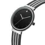 Silvery 40mm Fashionable Men'S Quartz Watch Round Smooth Surface