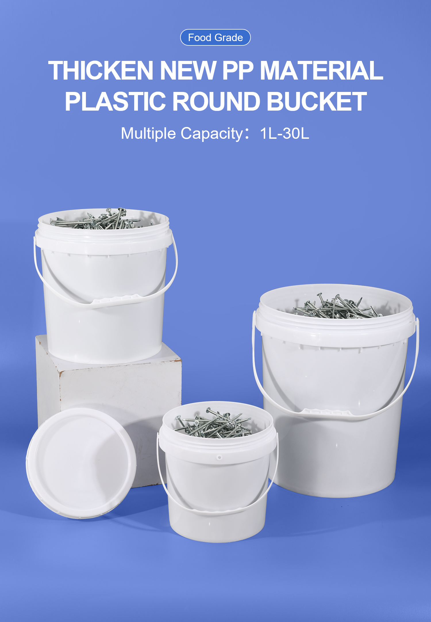 20L Transparent Plastic Paint Bucket Strong and Sturdy for Fertilizer Packaging