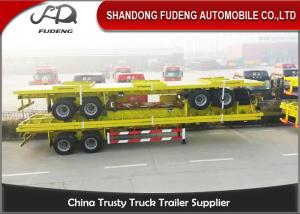 China 3 Axle 40 Ton Flatbed Container Trailer 40 Feet Semi Trailer With Bogie Axle wholesale
