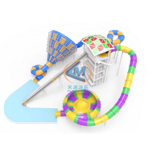 Commercial Use Big Trumpet Water Slide Abundant Color For Adult Teenager