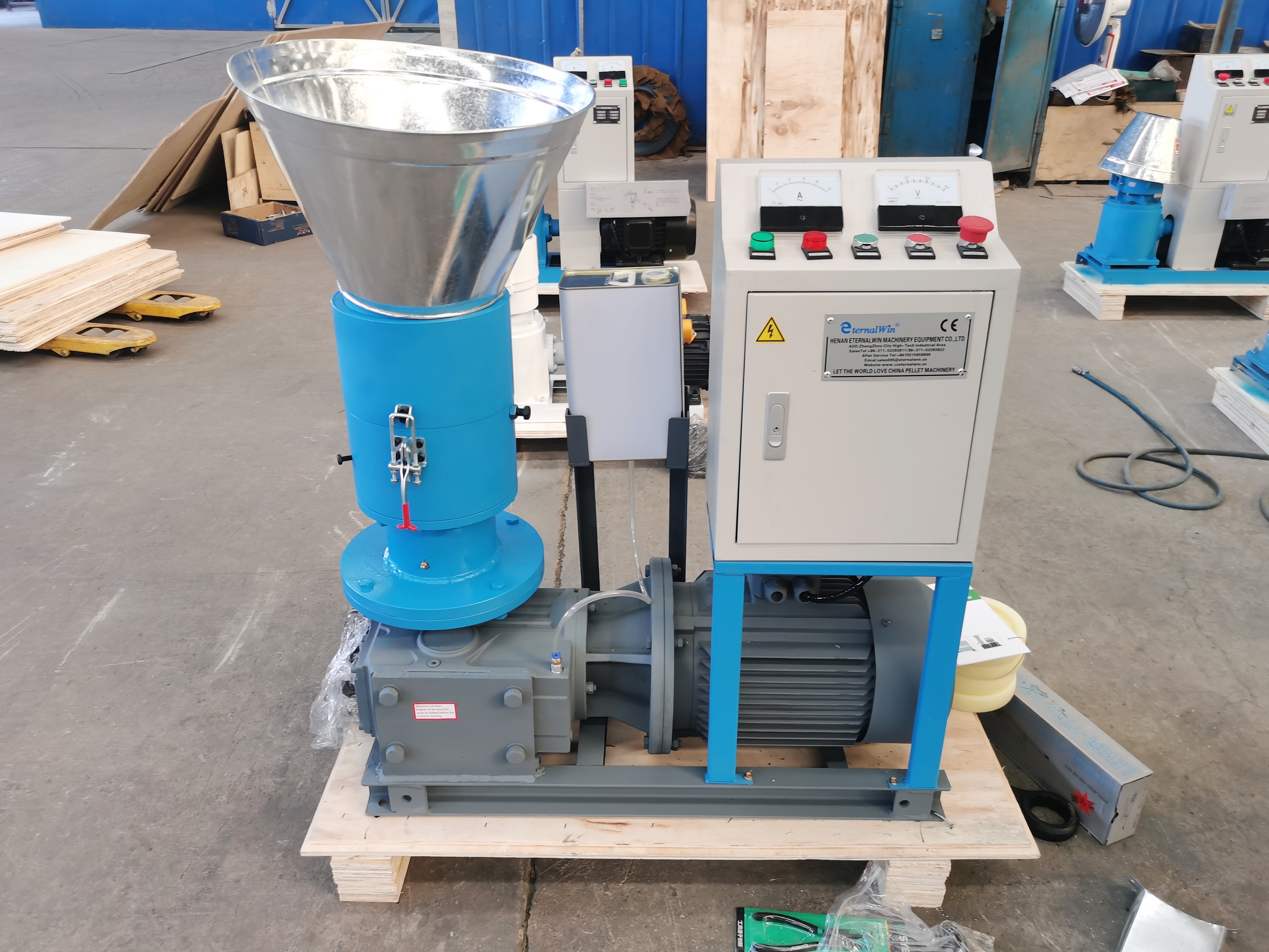 Wood Pellet Machine Sawdust Pelletizer With 2 Head Rollers 8mm Holes Plate 220V