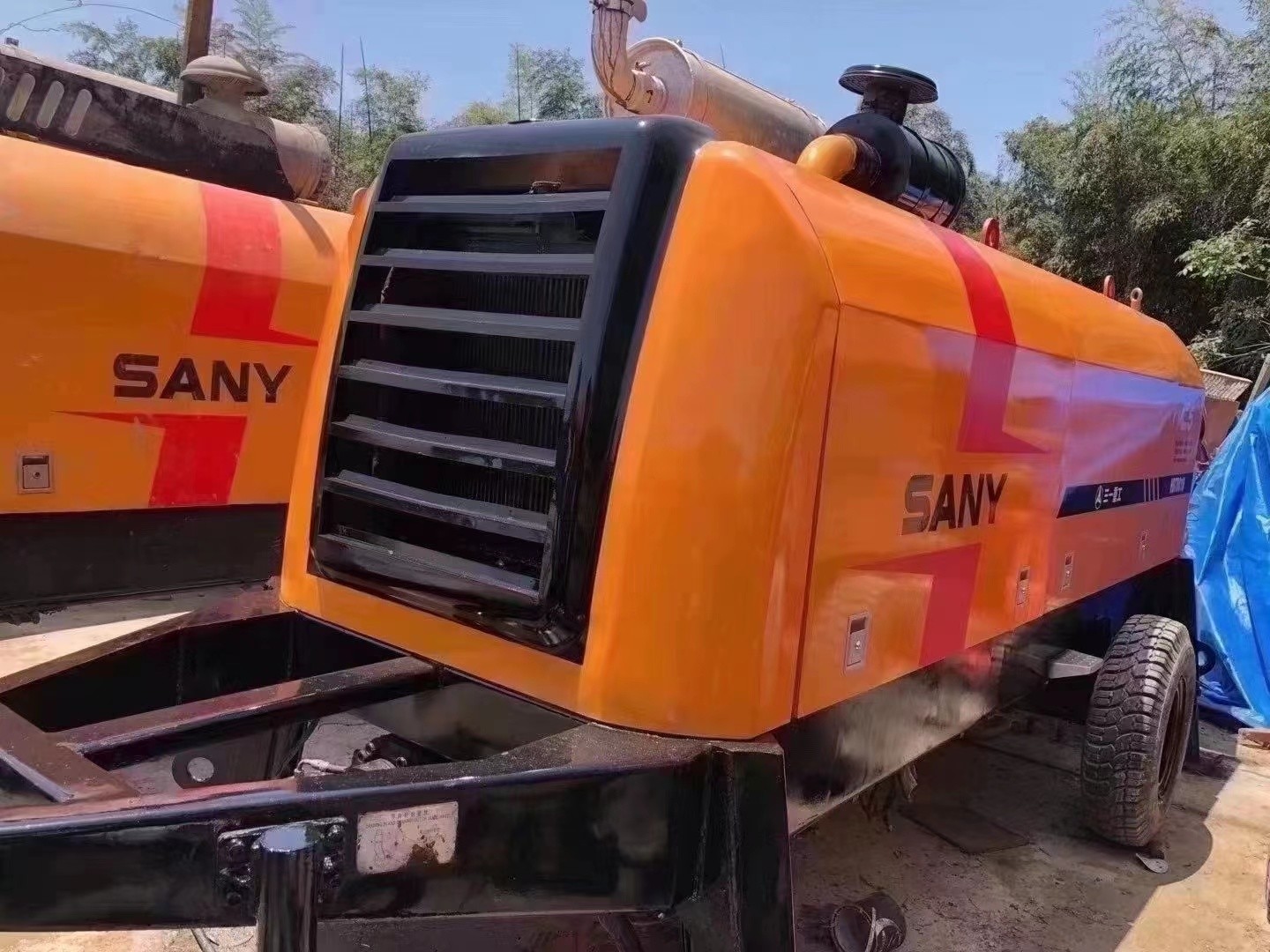 Refurbished Diesel Used Concrete Trailer Pump HBT6016-C5D 6860 Kg