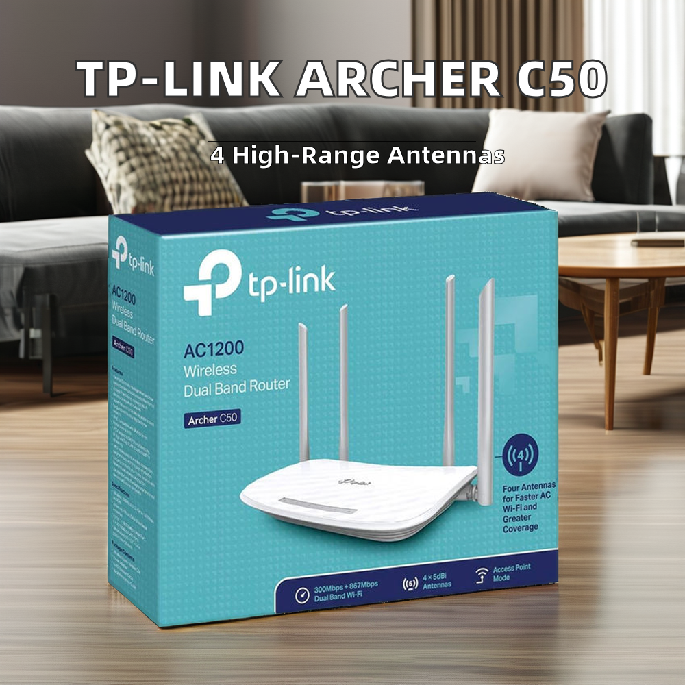 C50 Dual Band AC1200 Wireless Network Router 4x 5dBi 1000mbps 4G Access Point