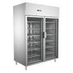 Air Flow System 360W SS Double Door Upright Chiller