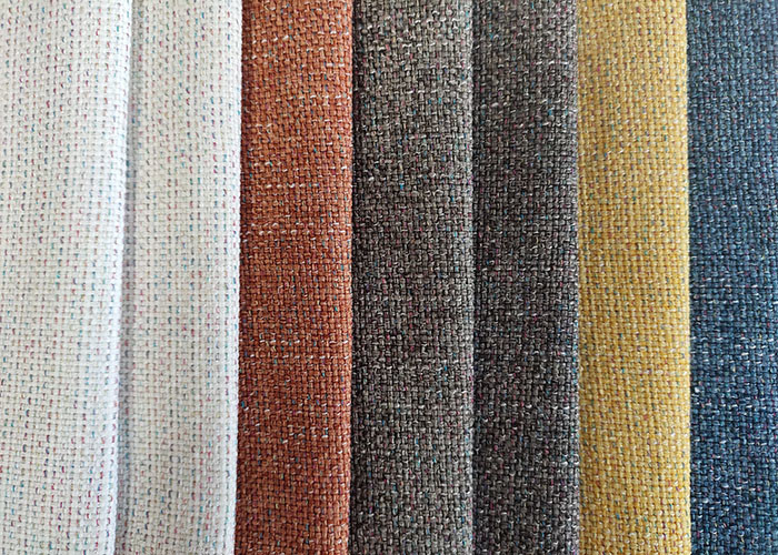 100% Polyester Upholstery Sofa Fabric Linen Plain Dyed Fabric